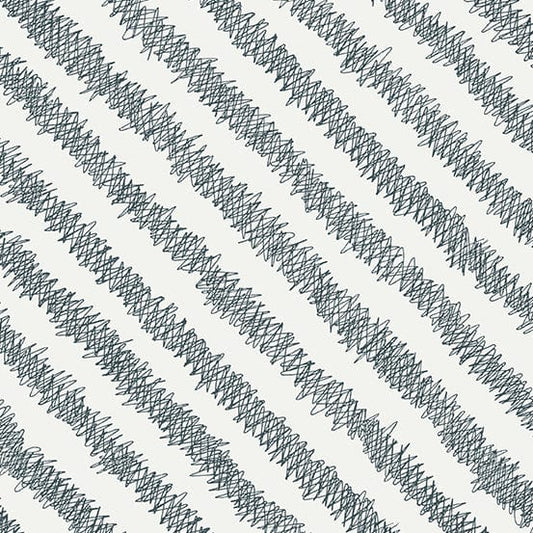 Cotton quilting fabric pattern called 'Etch in Milk'. Part of the 'Fabrics from the Basement' fabric collection. Designed by Giucy Giuce for fabric company Andover Fabrics. SKU: A-460-L. 44-45 inch width.