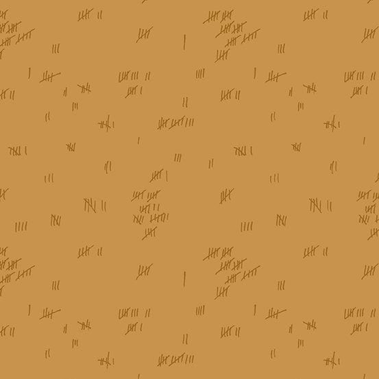 Cotton quilting fabric pattern called 'Tally in Jute'. Part of the 'Fabrics from the Basement' fabric collection. Designed by Giucy Giuce for fabric company Andover Fabrics. SKU: A-461-O. 44-45 inch width.