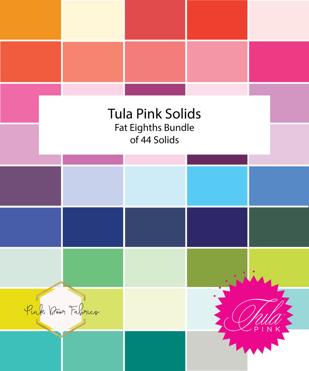 PREORDER - True Colors Solids - Fat Eighths Bundle of 44 pcs - Tula Pink - FB2F8TP.SOLIDS