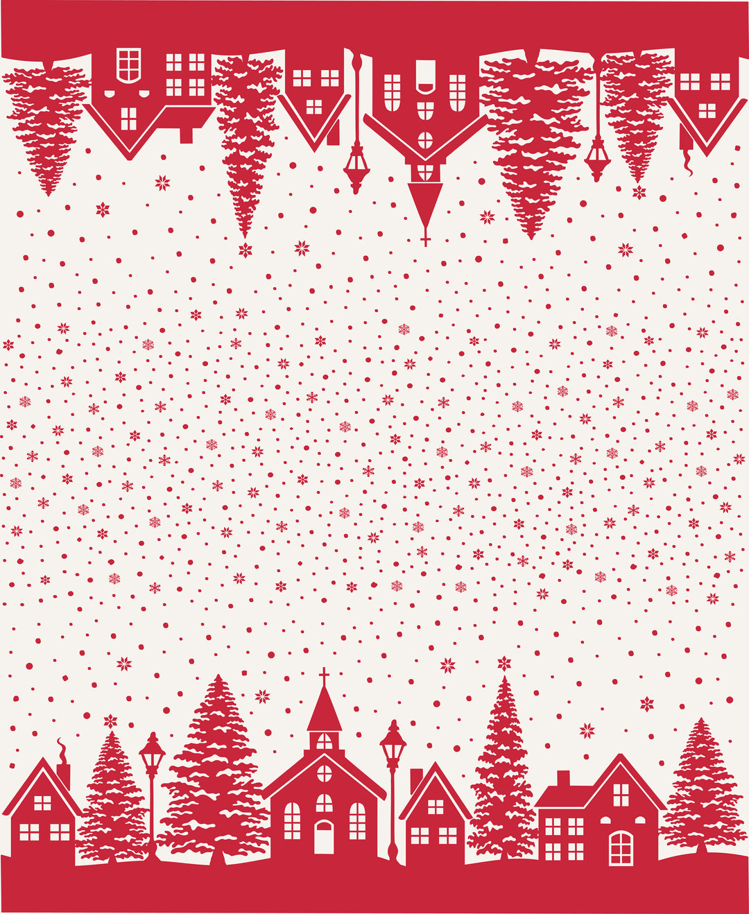 Christmas Village in Snowflake quilting fabric, part of the Buon Natale fabric collection by Fig Tree & Co. (SKU: 35407 24)