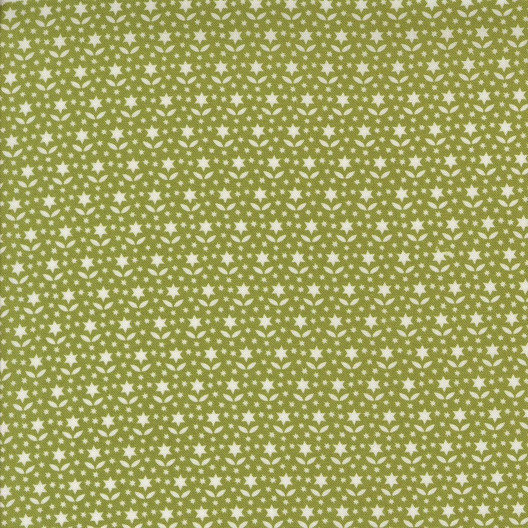 Star Blooms in Pine quilting fabric, part of the Buon Natale fabric collection by Fig Tree & Co. (SKU: 35405 16)