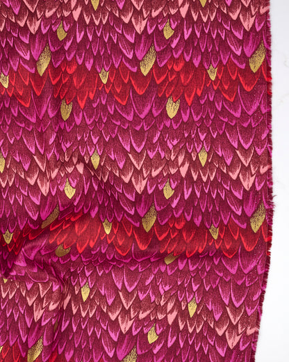Scales in Metallic Rose - Fireglow by Sarah Watts - Half Yard Fabric (Preorder)