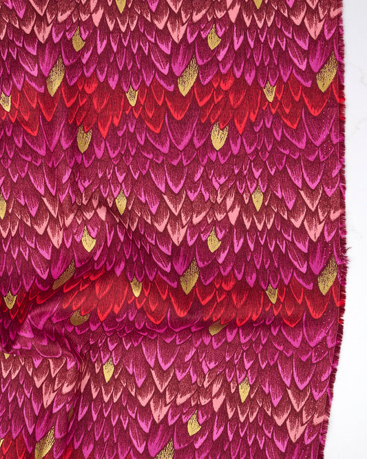 Scales in Metallic Rose - Fireglow by Sarah Watts - Half Yard Fabric (Preorder)