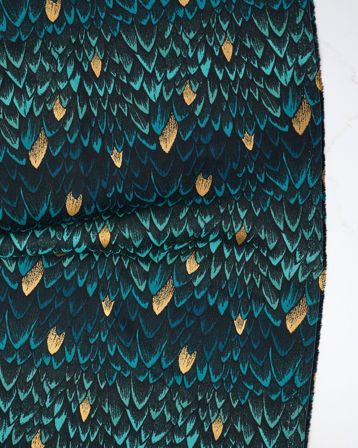 Scales in Metallic Galaxy - Fireglow by Sarah Watts - Half Yard Fabric (Preorder)