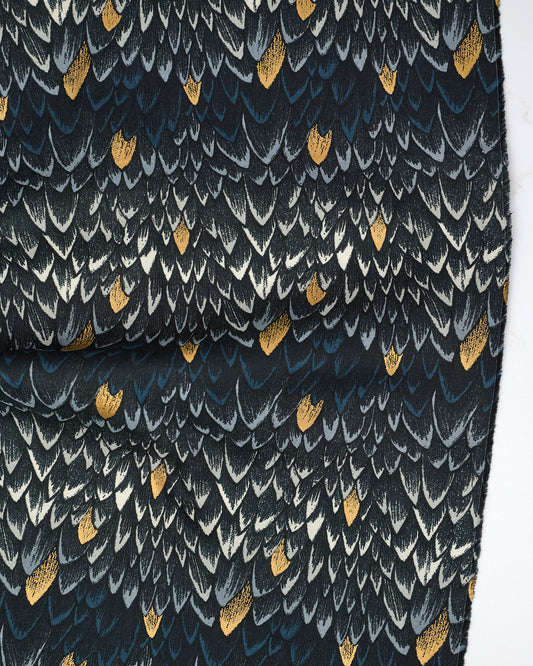 Scales in Metallic Smoke - Fireglow by Sarah Watts - Half Yard Fabric (Preorder)