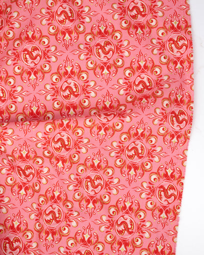 Emblem in Metallic Dark Ruby - Fireglow by Sarah Watts - Half Yard Fabric (Preorder)