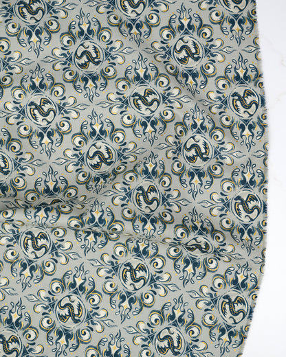 Emblem in Metallic Oyster - Fireglow by Sarah Watts - Half Yard Fabric (Preorder)