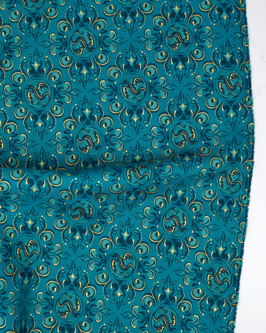 Emblem in Metallic Galaxy - Fireglow by Sarah Watts - Half Yard Fabric (Preorder)