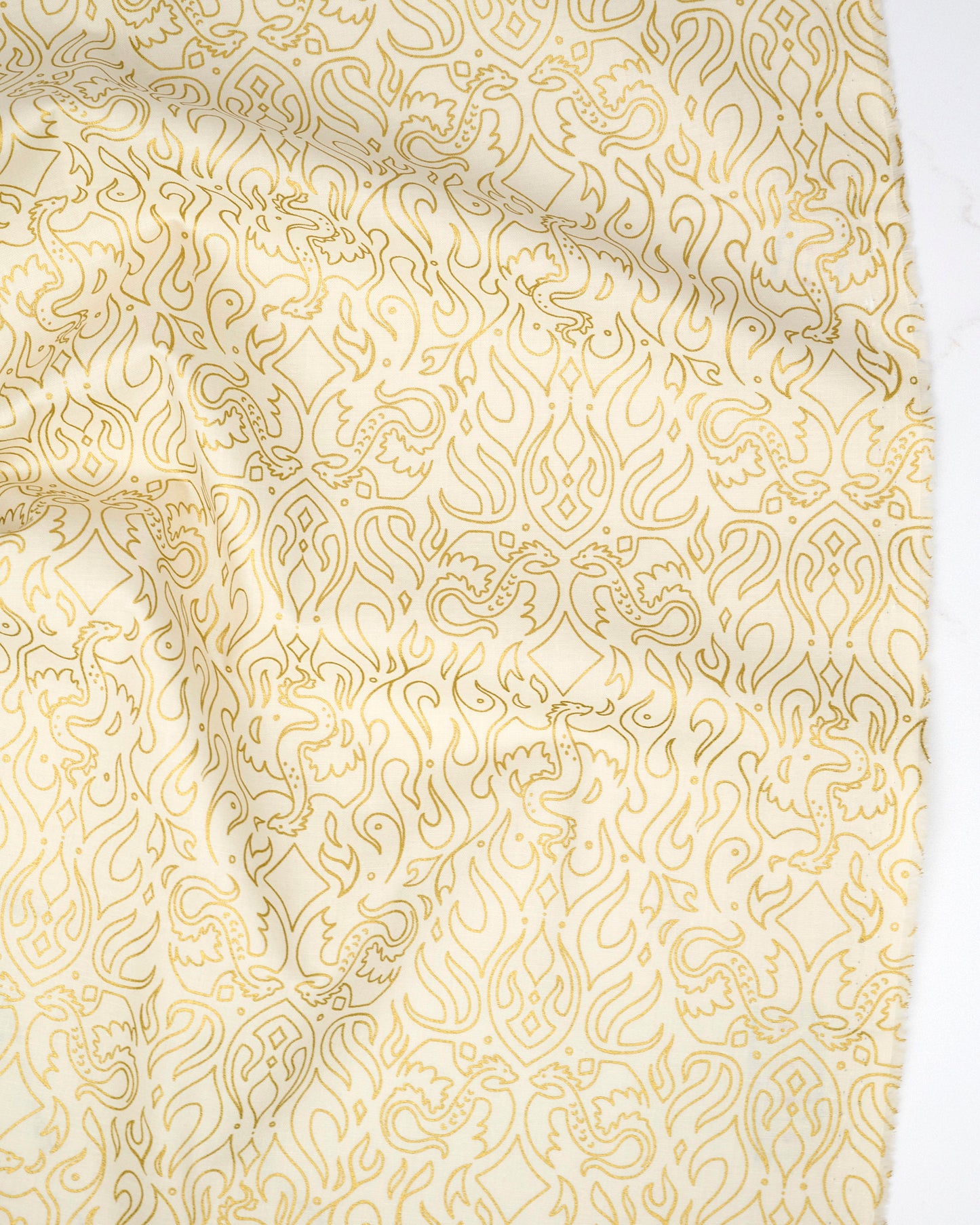 Scribe in Metallic Shell - Fireglow by Sarah Watts - Half Yard Fabric (Preorder)