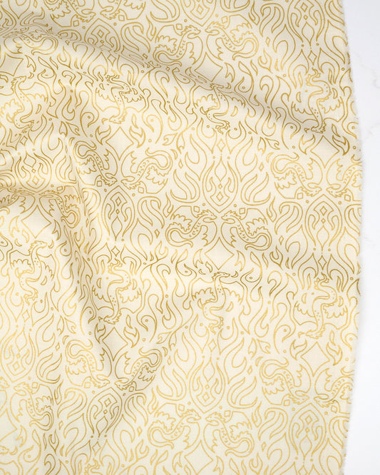 Scribe in Metallic Shell - Fireglow by Sarah Watts - Half Yard Fabric (Preorder)