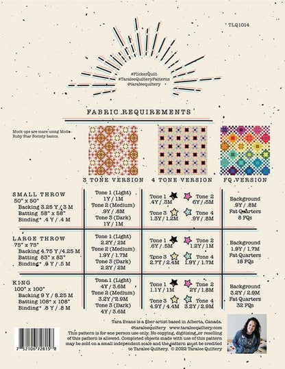 Flicker - Quilt Pattern - Taralee Quiltery - Paper Pattern