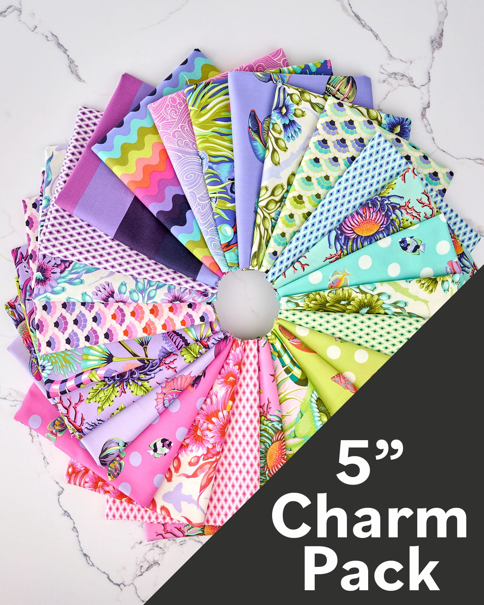 Floral Reef 5" Charm Pack by Tula Pink