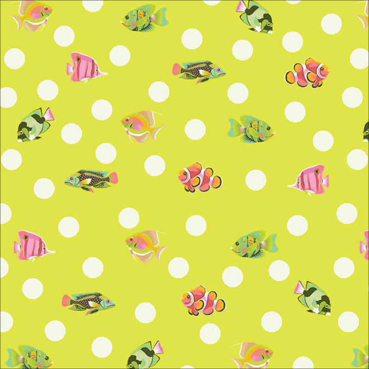 School Crossing in Seagrass quilting fabric, part of the Floral Reef fabric collection by Tula Pink (SKU: PWTP268.SEAGRASS)