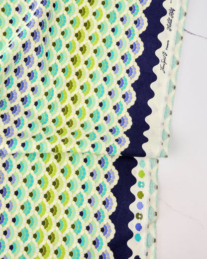 Aquatic Lace in Marine quilting fabric, part of the Floral Reef fabric collection by Tula Pink (SKU: PWTP269.MARINE)