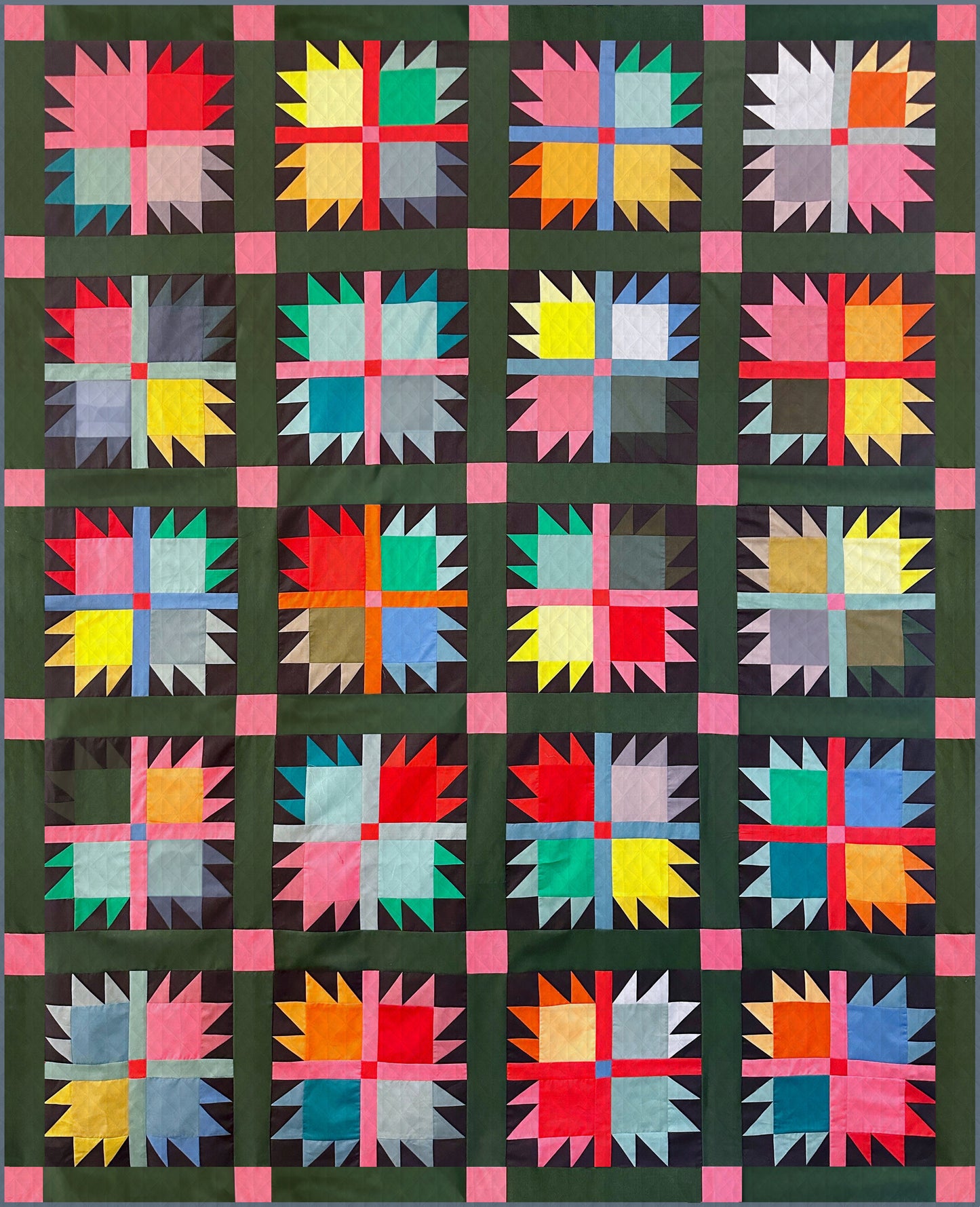 Frolic Quilt Kit with Ruby and Bee Solids