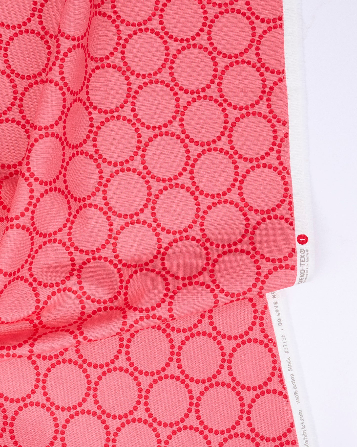 Pearl Bracelet in Coral - Funny Valentine by Lizzy House - Half Yard Fabric