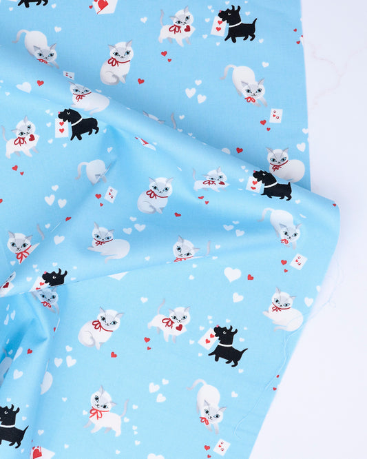 Kitty in Sky - Funny Valentine by Lizzy House - Half Yard Fabric