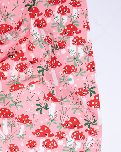 Mushrooms in Ballerina - Funny Valentine by Lizzy House - Half Yard Fabric