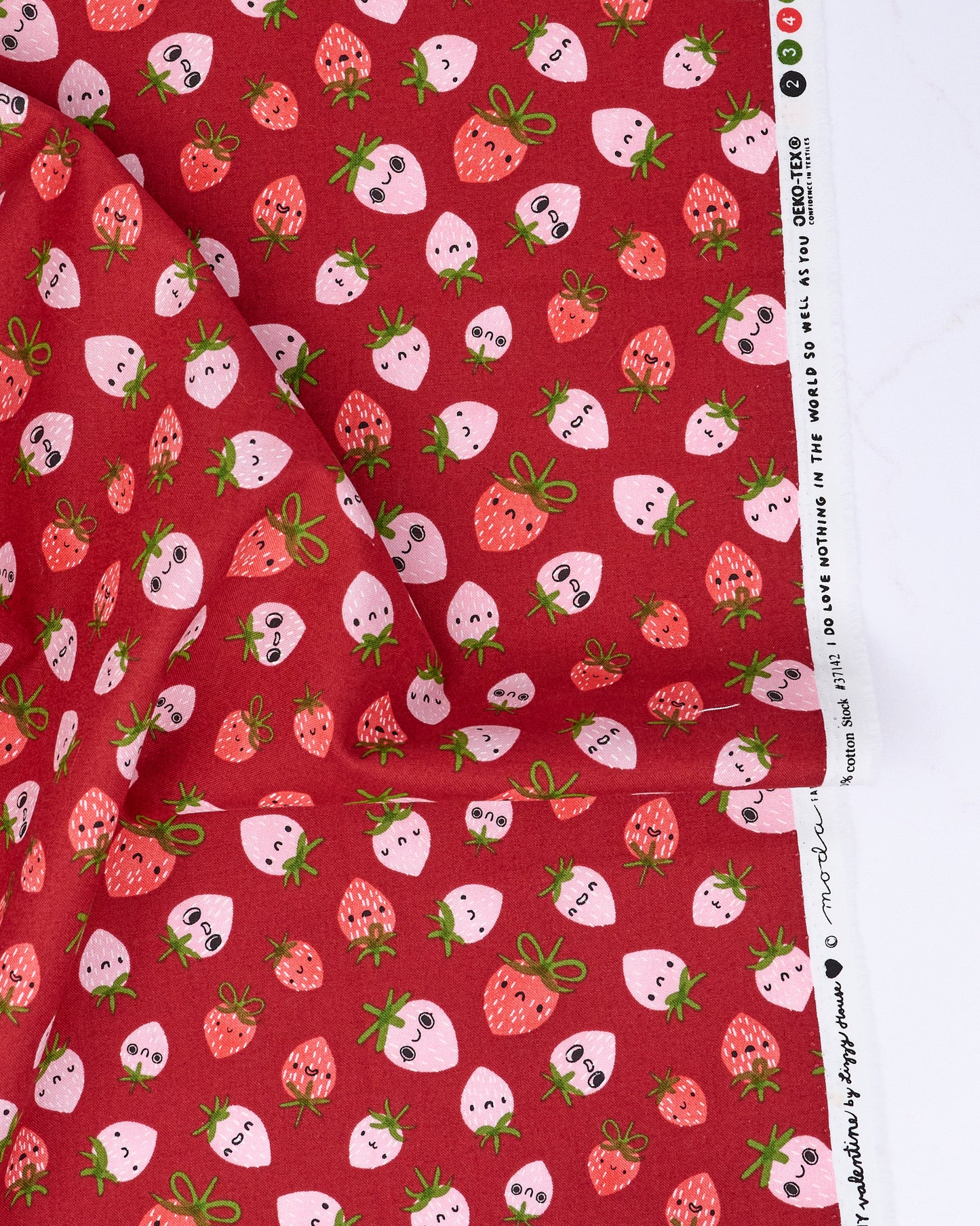 Strawberries in Rose - Funny Valentine by Lizzy House - Half Yard Fabric