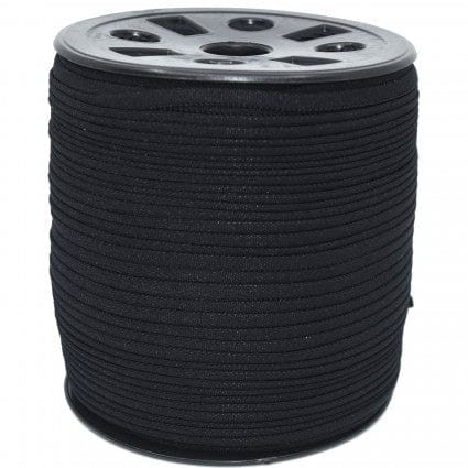 Black Braided Elastic - 1/6" - Sold by the Yard