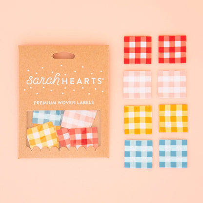 Sarah Hearts - Gingham Multipack - Sewing Woven Clothing Label Tags - LP189