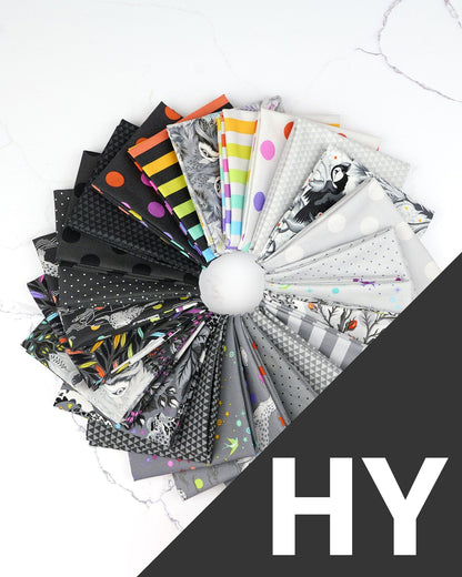 Graywork plus True Colors quilting fabrics in a half yard bundle of 24 pieces by Tula Pink (SKU: FB2HYTP.GRAYWORK)