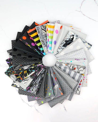 Graywork + True Colors Fat Quarter Bundle by Tula Pink, 24 pieces