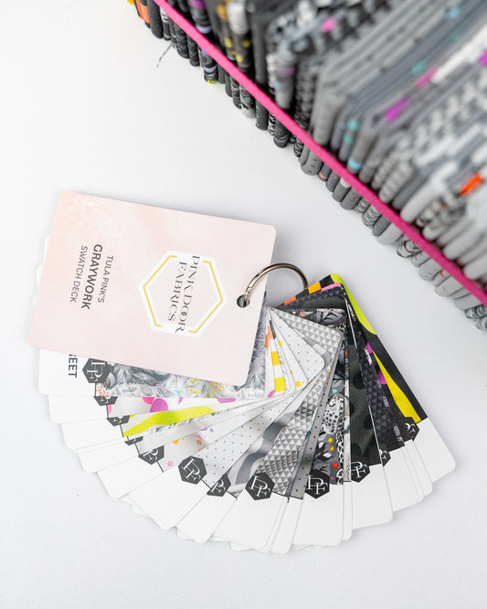 Pink Door Fabrics - Tula Pink's Graywork Swatch Card Deck