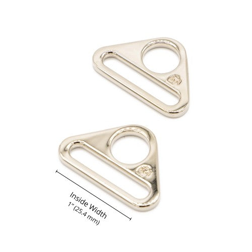 By Annie - 1" Triangle Ring - Flat, Set of Two - Nickel
