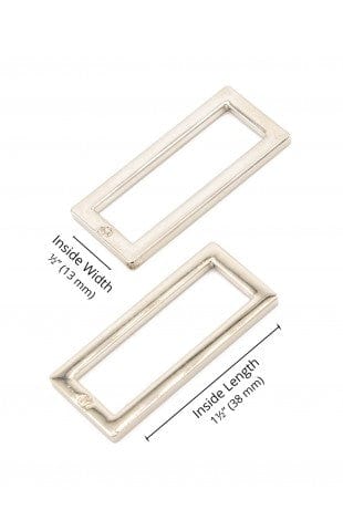 By Annie - 1-1/2" Rectangle Rings - Set of Two - Nickel