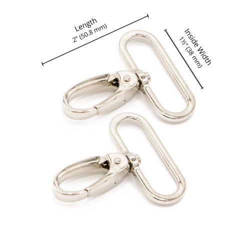 Metal Snap Hook - 1 1/2 inch - Nickel