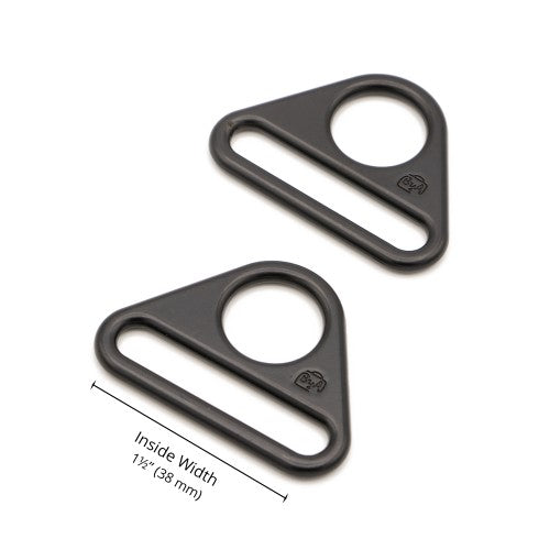 ByAnnie - 1.5" Triangle Ring - Flat, Set of Two - Black Metal