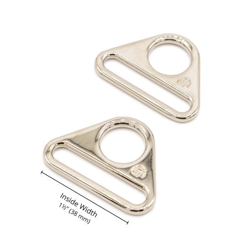 ByAnnie - 1.5" Triangle Ring - Flat, Set of Two - Nickel