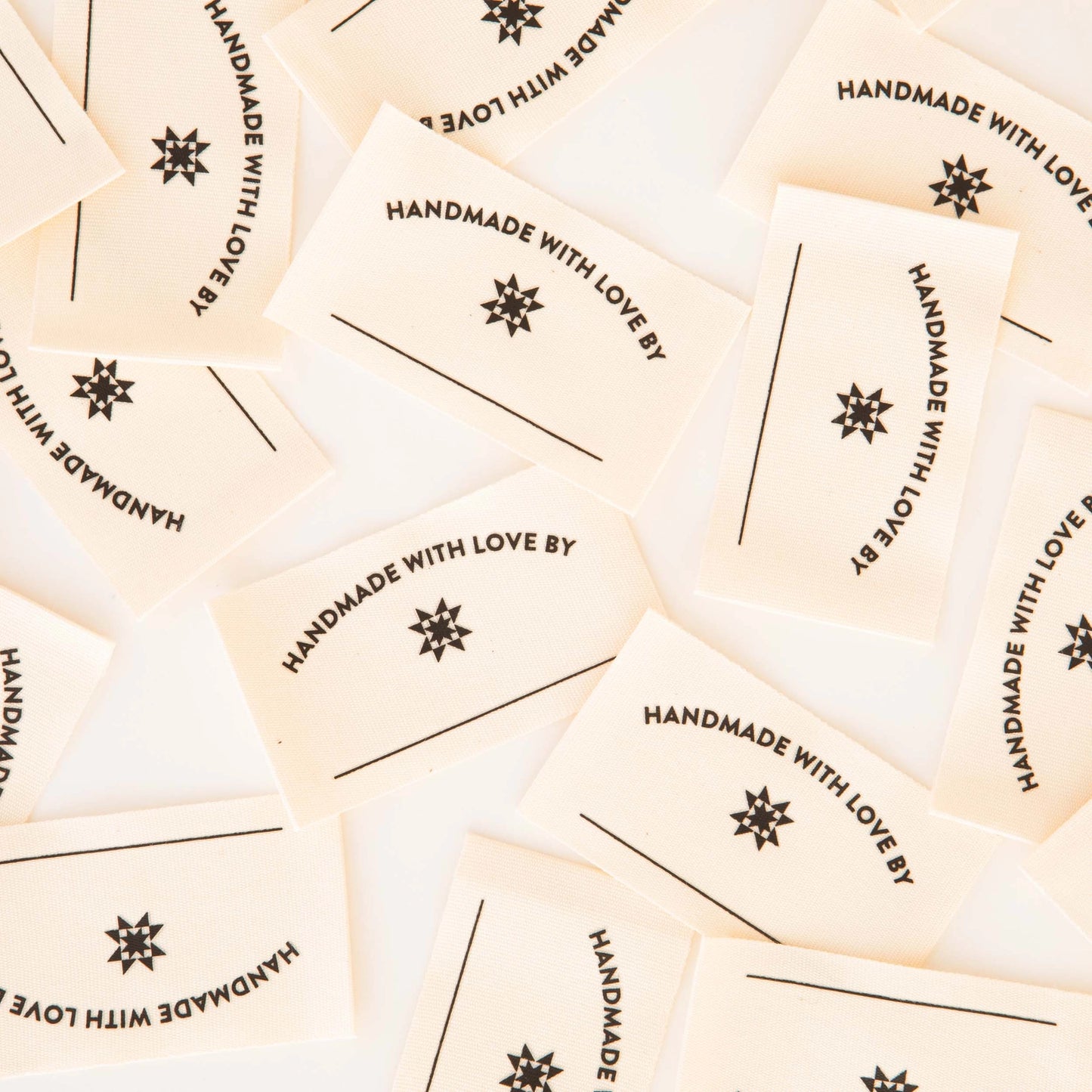 Sarah Hearts - Handmade with Love Write-In Labels - Sewing Woven Clothing Label Tags - LC188