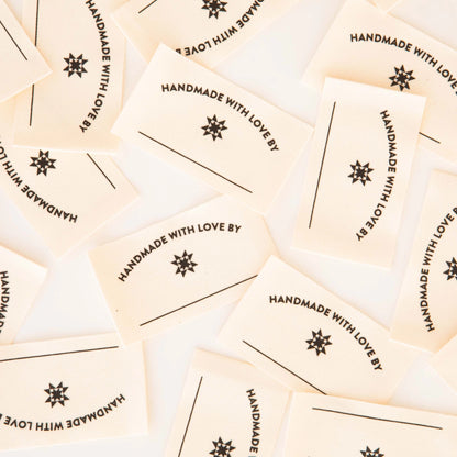 Sarah Hearts - Handmade with Love Write-In Labels - Sewing Woven Clothing Label Tags - LC188