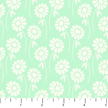 Heather Bailey's Pop Sugar collection quilting fabric pattern, a floral design in a teal color. SKU 92061-60.