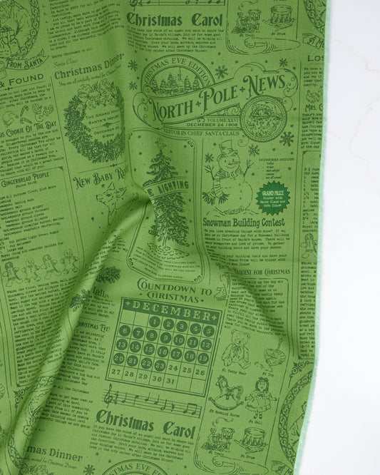 North Pole News in Mistletoe - Holiday Cheer by Stacy Iest Hsu - Half Yard Fabric (Preorder)
