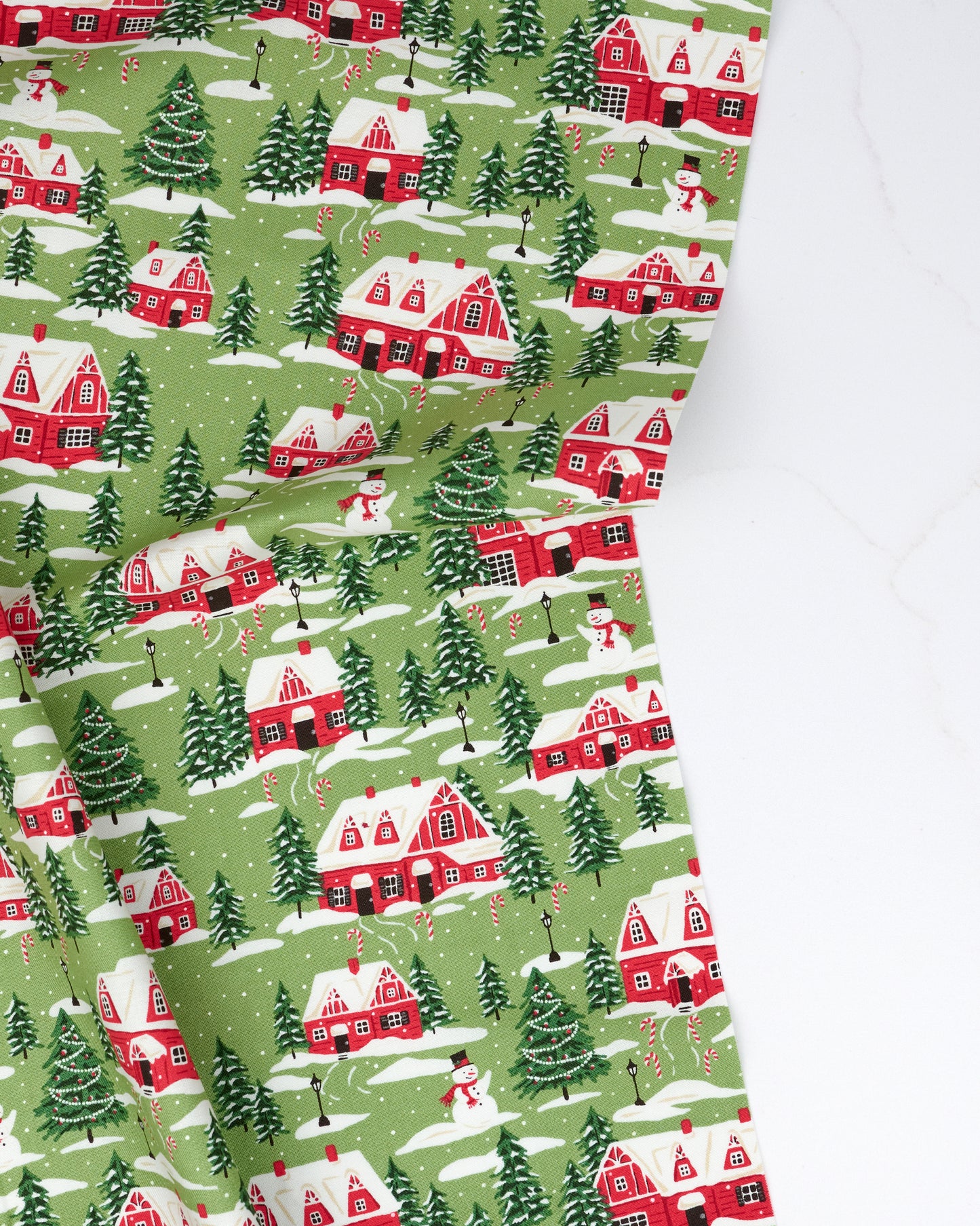 Cardinals Village in Mistletoe - Holiday Cheer by Stacy Iest Hsu - Half Yard Fabric (Preorder)