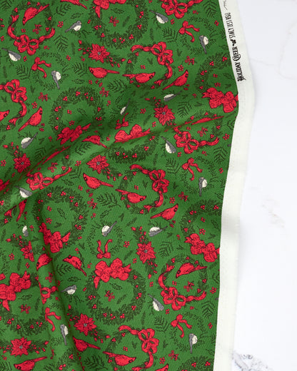 Deck the Halls in Evergreen - Holiday Cheer by Stacy Iest Hsu - Half Yard Fabric (Preorder)