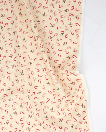 Candy Cane in Natural - Holiday Cheer by Stacy Iest Hsu - Half Yard Fabric (Preorder)