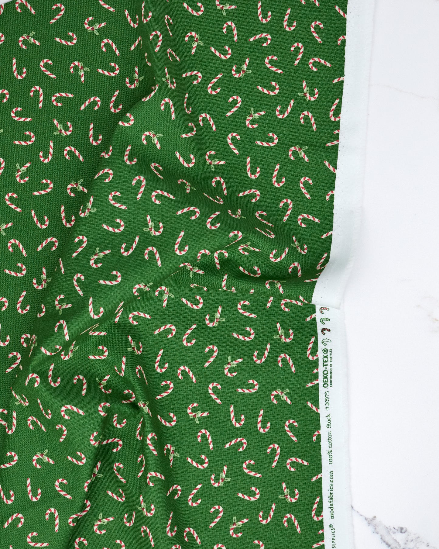 Candy Cane in Evergreen - Holiday Cheer by Stacy Iest Hsu - Half Yard Fabric (Preorder)