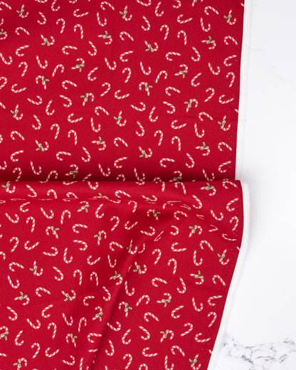 Candy Cane in Cardinal - Holiday Cheer by Stacy Iest Hsu - Half Yard Fabric (Preorder)