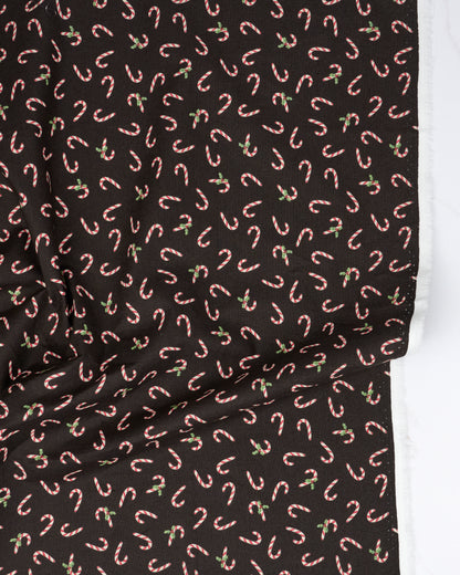 Candy Cane in Midnight - Holiday Cheer by Stacy Iest Hsu - Half Yard Fabric (Preorder)