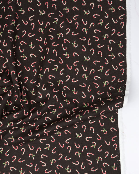 Candy Cane in Midnight - Holiday Cheer by Stacy Iest Hsu - Half Yard Fabric (Preorder)