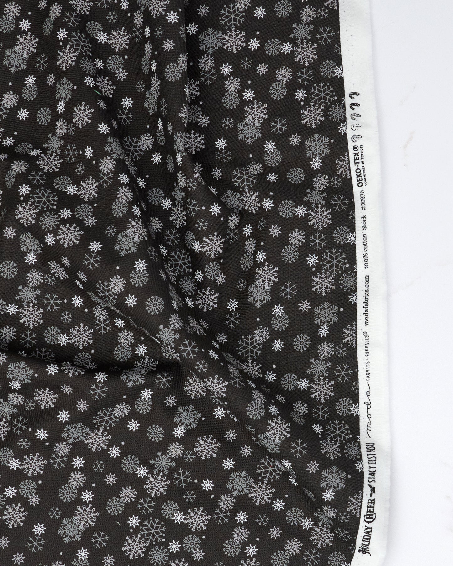 Snow Flurry in Midnight - Holiday Cheer by Stacy Iest Hsu - Half Yard Fabric (Preorder)