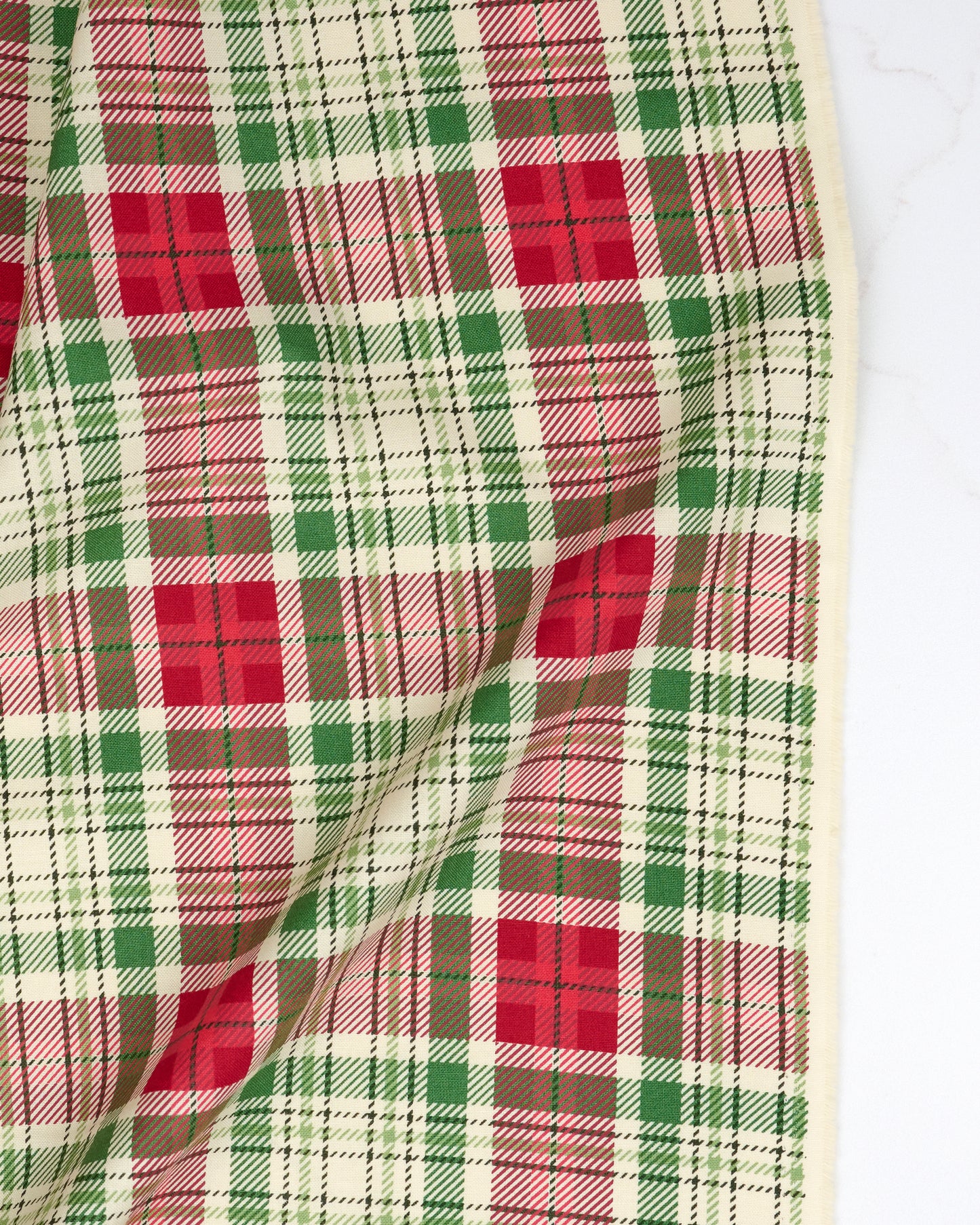 Christmas Plaid in Natural - Holiday Cheer by Stacy Iest Hsu - Half Yard Fabric (Preorder)