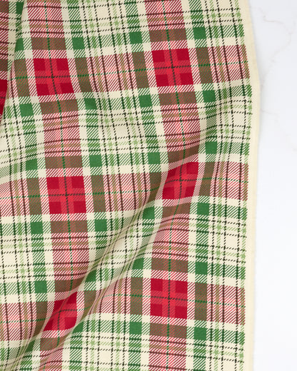 Christmas Plaid in Natural - Holiday Cheer by Stacy Iest Hsu - Half Yard Fabric (Preorder)