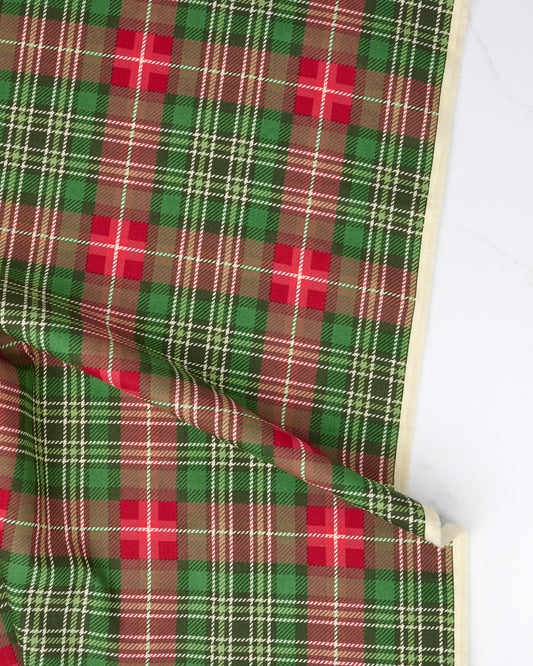Christmas Plaid in Evergreen - Holiday Cheer by Stacy Iest Hsu - Half Yard Fabric (Preorder)