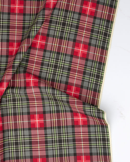 Christmas Plaid in Coal - Holiday Cheer by Stacy Iest Hsu - Half Yard Fabric (Preorder)