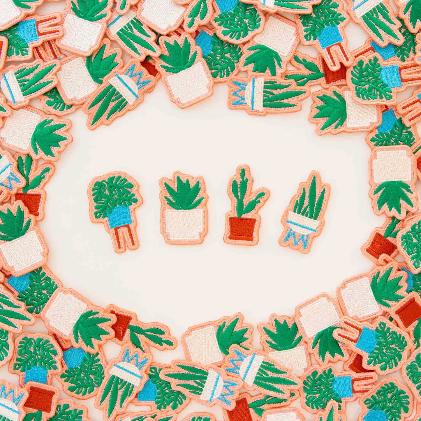 Sarah Hearts - Houseplants - Embroidered Peel & Stick or Sew-On Patches - PAT178